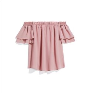 Le Lis Yola Flutter Sleeve Off The Shoulder Blouse